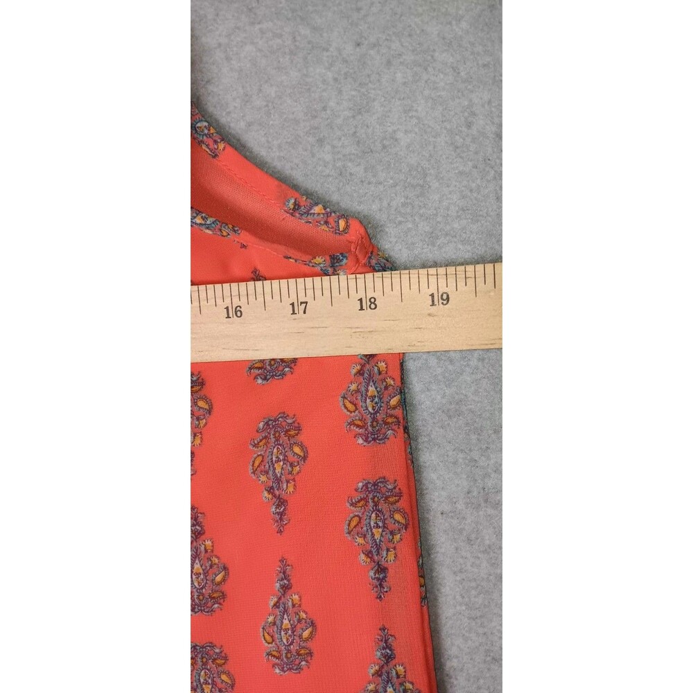 As U Wish Sleeveless Crochet Lace Mini Dress Medium Coral Boho Peasant Festival - Picture 7 of 12